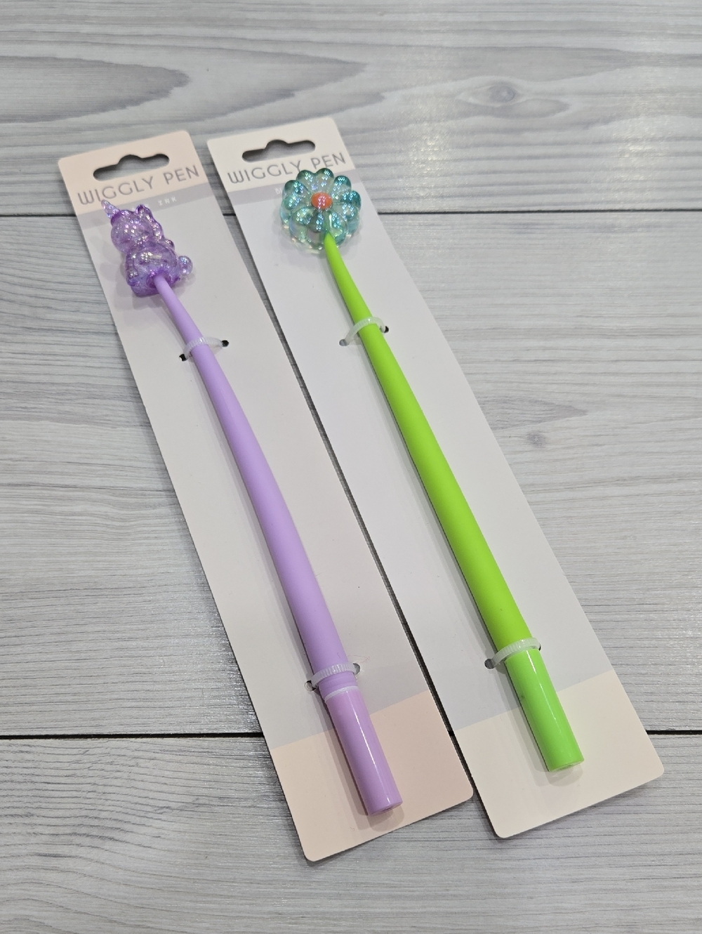 Wiggly Pen Set - Lavender Unicorn & Lime Flower Top Pens